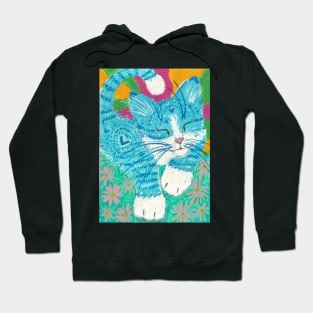 blue cat Hoodie